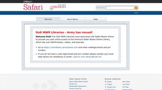 
                            1. DOD - Safari Books Online - O'Reilly Media - Safari Books Military Portal