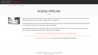 DODGE PIPELINE - Dodge Data & Analytics - Dodge Pipeline Portal