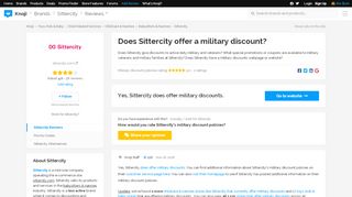 
                            6. Does Sittercity offer a military discount? — Knoji - Sittercity Military Portal