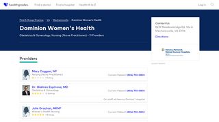 
Dominion Women's Health, Inc., Mechanicsville, VA - Healthgrades
