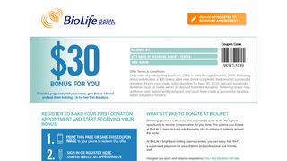 
                            2. Donate Plasma - BioLife Plasma Services: New Donor Page - Biolife Plasma Services Portal