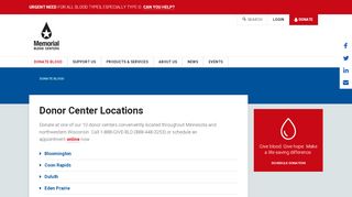 
                            6. Donor Center Locations | Memorial Blood Centers - Memorial Blood Center Portal