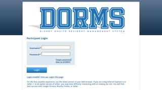 
                            6. DORMS Participant Login - Disney Internship Portal
