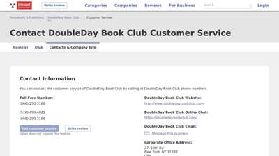 DoubleDay Book Club Customer Service Phone Number (516 ...