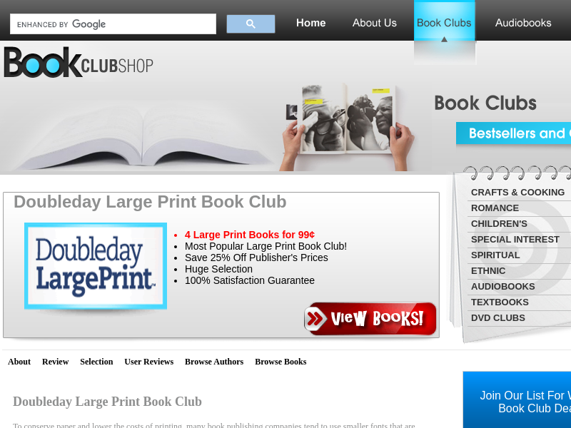
                            9. Doubleday Large Print Book Club - 4 Books For 99¢