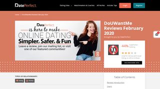 
                            3. DoUWantMe Reviews January 2020 | DatePerfect - Douwantme Login