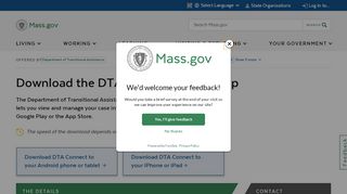 Download the DTA Connect mobile app  Mass.gov