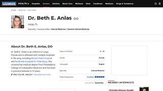 
                            4. Dr. Beth Anlas, Internist in Largo, FL | US News Doctors - Dr Beth Anlas Patient Portal