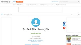 
                            5. Dr. Beth Ellen Anlas Internist Seminole, FL MedicineNet - Dr Beth Anlas Patient Portal