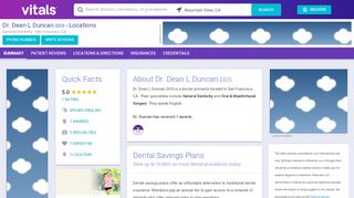 
                            4. Dr. Dean L Duncan DDS Reviews | San Francisco, CA | Vitals.com - Dr Duncan West Portal