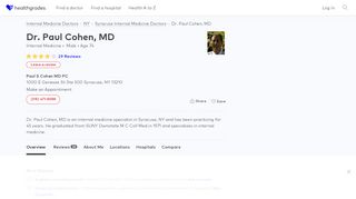 
                            5. Dr. Paul Cohen, MD - Reviews - Syracuse, NY - Healthgrades - Paul Cohen Md Patient Portal