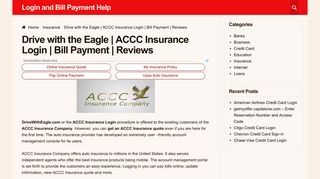 Drive with the Eagle  ACCC Insurance Login  Bill Payment ...