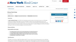 
                            9. Driver-Part-time in Westbury, New York | Careers at Long Island - Nybloodcenter Portal