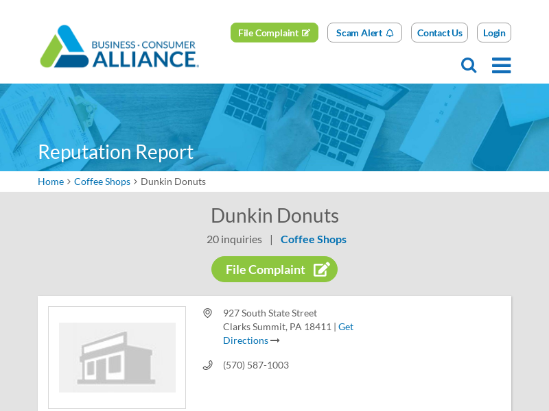 
                            6. Dunkin Donuts ratings, reviews and complaints - Coffee ...