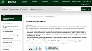 
                            5. DWD: File for Unemployment - IN.gov - Unemployment Indiana Self Claim Portal
