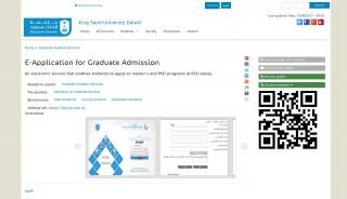 
                            3. E-Application for Graduate Admission | King Saud Universty Daleel - King Saud University Admission Portal