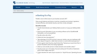 
                            1. e-Banking & e-Pay | Salisbury Bank and Trust Company - Salisbury Bank E Banking Portal