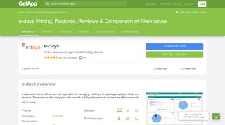 
                            6. e-days Pricing, Features, Reviews & Comparison of ... - GetApp - Edays Login