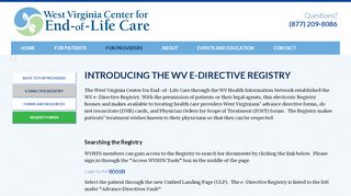 
                            7. e-Directive Registry - WV Center for End-of-Life Care - Wv Cares Login