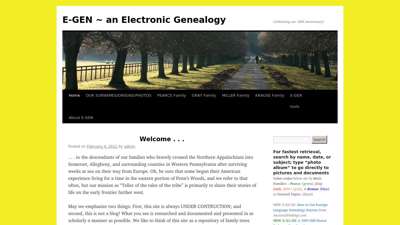 E-GEN ~ an Electronic Genealogy  Celebrating our 19th ...