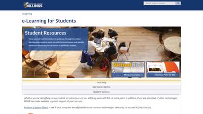 e-Learning for Students - MSU Billings  MSU Billings