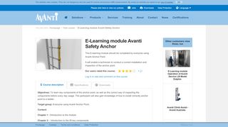
                            5. E-Learning module Avanti Safety Anchor - Anchor E Learning Login