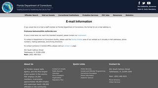 
                            6. E-mail Information - Florida Department of Corrections - Florida Department Of Corrections Employee Email Portal