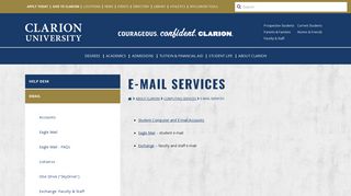 
                            6. E-mail Services - Clarion University - Clarion Email Portal