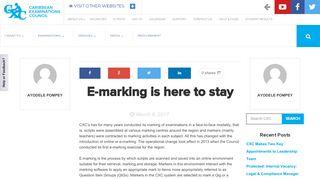 
                            2. E-marking is here to stay | Caribbean Examinations Council - CXC - Www Cxc Markers Portal