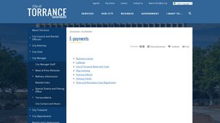 
                            2. E-payments | City of Torrance - City Of Torrance Utilities Login