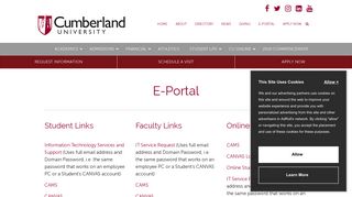 
                            1. E-Portal | Cumberland University - Cumberland University Online Portal