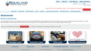 
                            5. E-Statements - Siouxland FCU - Home Page - Siouxland Federal Credit Union Portal