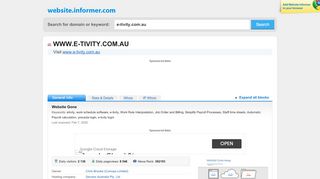 e-tivity.com.au at WI. Website Gone - Website Informer - Etivity Login