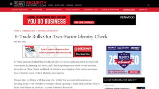 E-Trade Rolls Out Two-Factor Identity Check | Security Info ... - Etrade Portal With Digital Security Id