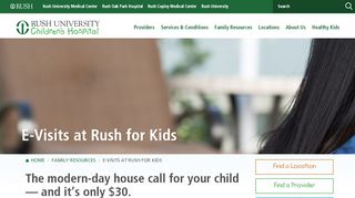 E-Visits at Rush for Kids - Rush University Medical Center - Rush University My Chart Portal
