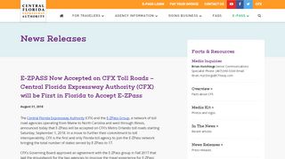 
                            9. E-ZPass will be accepted on CFX's Metro Orlando toll roads ... - Roam Express Visitor's E Pass Portal
