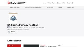 
                            3. EA Sports Fantasy Football - IGN - Ea Sports Fantasy Football Portal