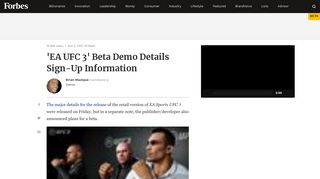
                            7. 'EA UFC 3' Beta Demo Details Sign-Up Information - Forbes - Ufc Beta Sign Up