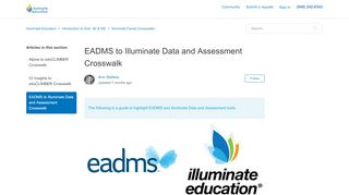 
                            9. EADMS to Illuminate Data and Assessment Crosswalk ...