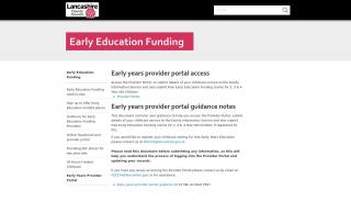 
                            7. Early Education Funding - Early Years Provider Portal - Lancashire Portal