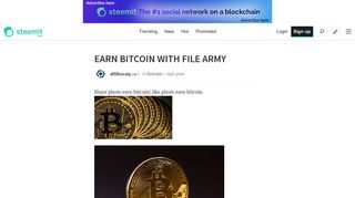 
                            7. EARN BITCOIN WITH FILE ARMY — Steemit - File Army Portal