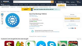 
Earn Free Recharge Talktime: Appstore for ... - Amazon.com  
