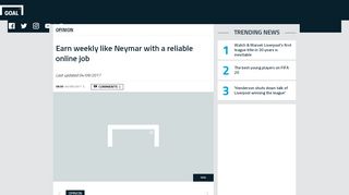 
                            5. Earn weekly like Neymar with a reliable online job | Goal.com - Iproo Portal