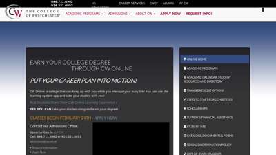 
                            10. Earn Your College Degree Online College of Westchester
