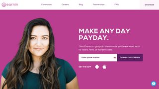 
                            6. Earnin: You worked today. Get paid today - My First Online Payday Portal