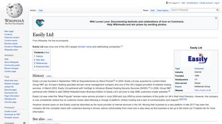 
                            7. Easily Ltd - Wikipedia - Easily Co Uk Portal