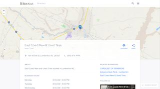 
East Coast New & Used Tires in Lumberton, NC - (910) 674 ...  
