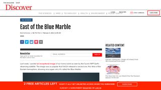 
                            8. East of the Blue Marble | Discover Magazine - Blue Marble Email Portal