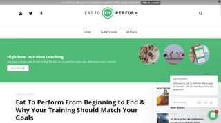 Eat To Perform From Beginning to End & Why Your Training ... - Eat To Perform Web App Portal