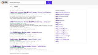 
                            8. eat24 owner login - WOW.com - Content Results
